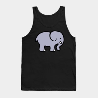 Blue Gray Elephant Cartoon Design Tank Top